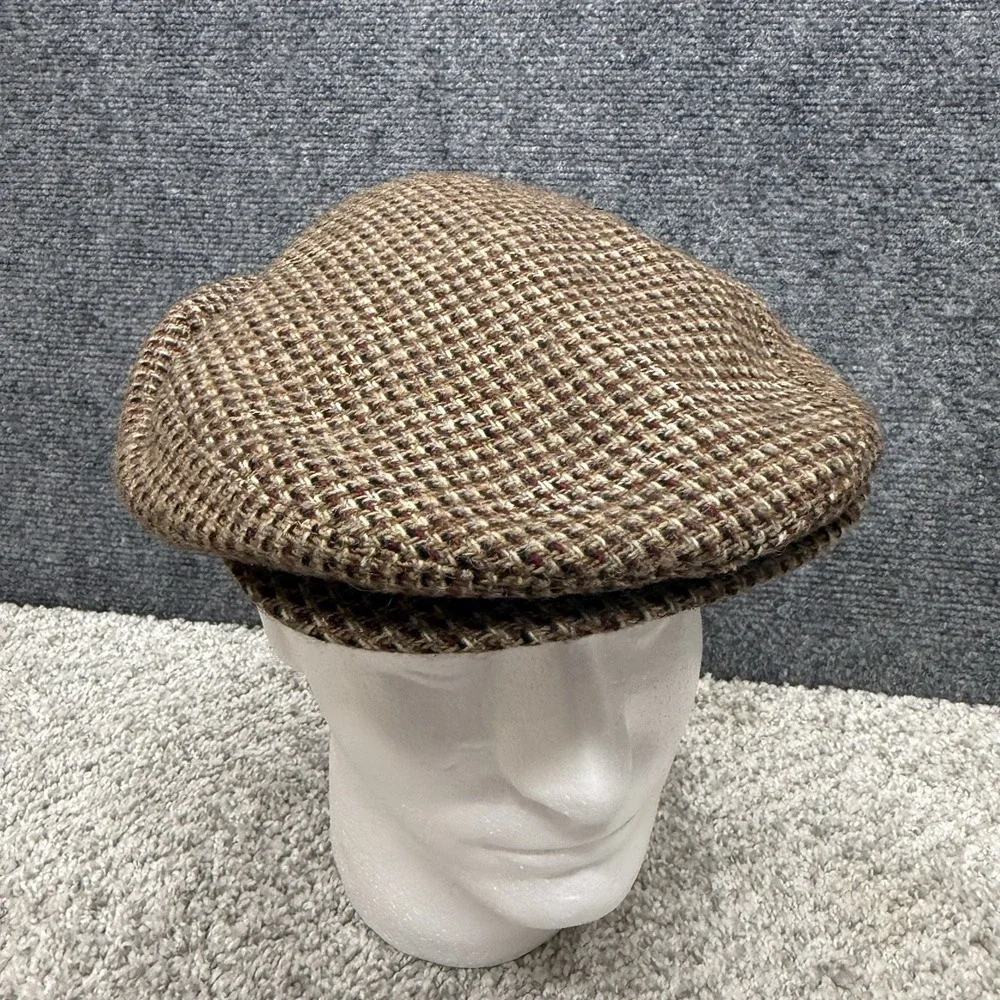 Vintage Stetson flat cap hat tweed Men's size Medium‎ USA (for restoration)